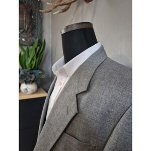 Keith Neil Brendan Mens Two Button Blazer 46XL Gray Vintage Wool Double Vent